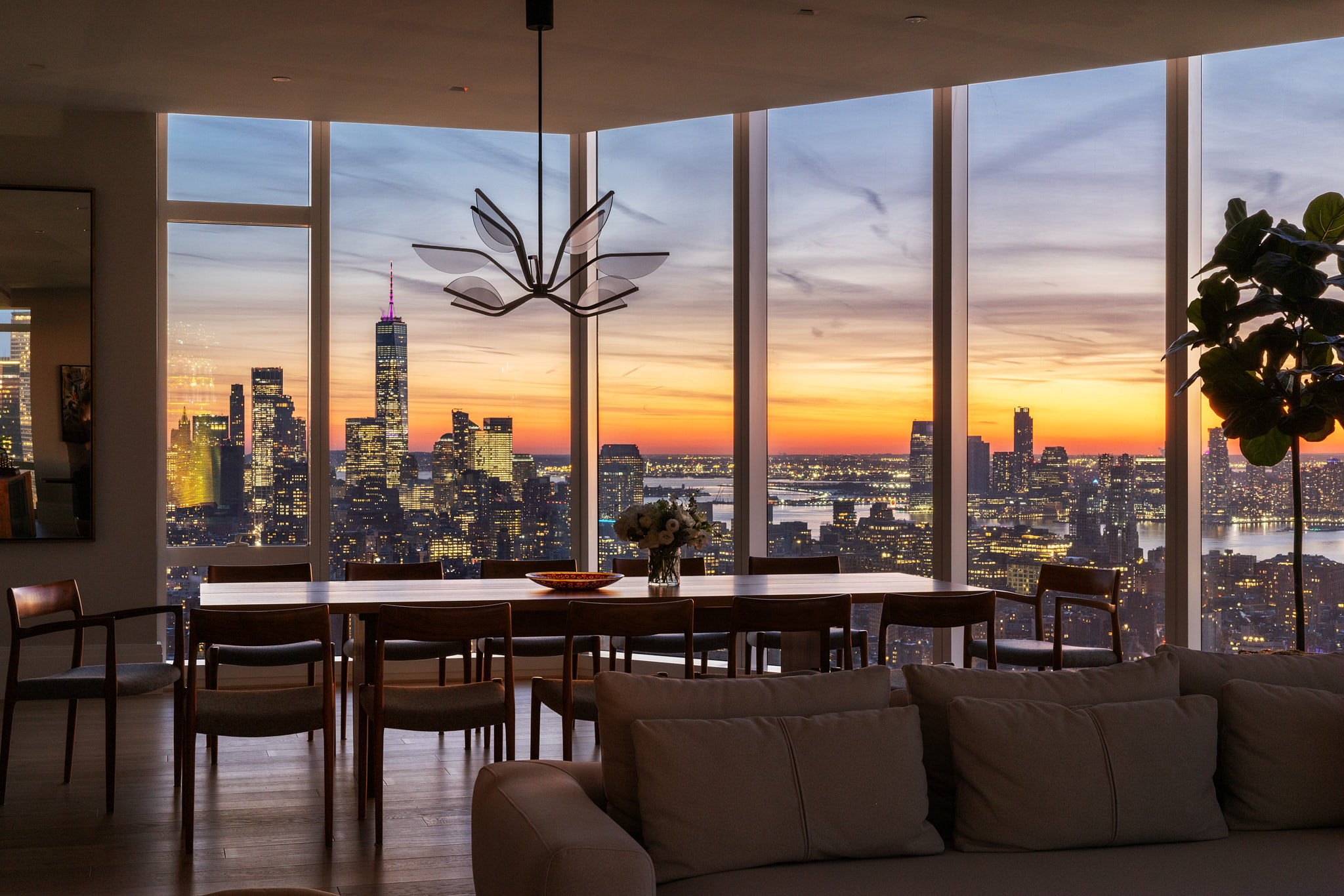 45 East 22nd Street, Unit 52/53B Manhattan, NY 10010 - Photo 19 of 27 a living room with furniture city view and a large window