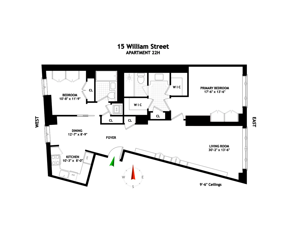 $1,595,000 | 15 William Street, Unit 22H | Financial District