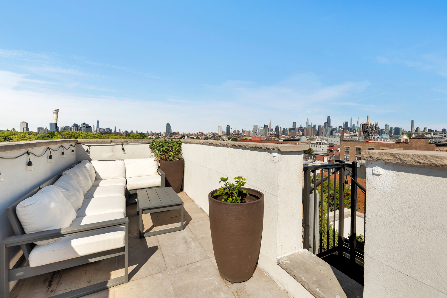 a view of a terrace with chairs