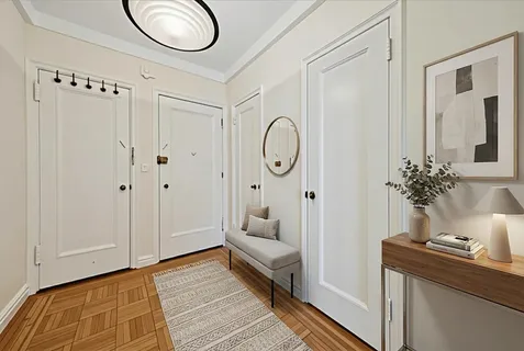 a outdoor space with furniture and city view