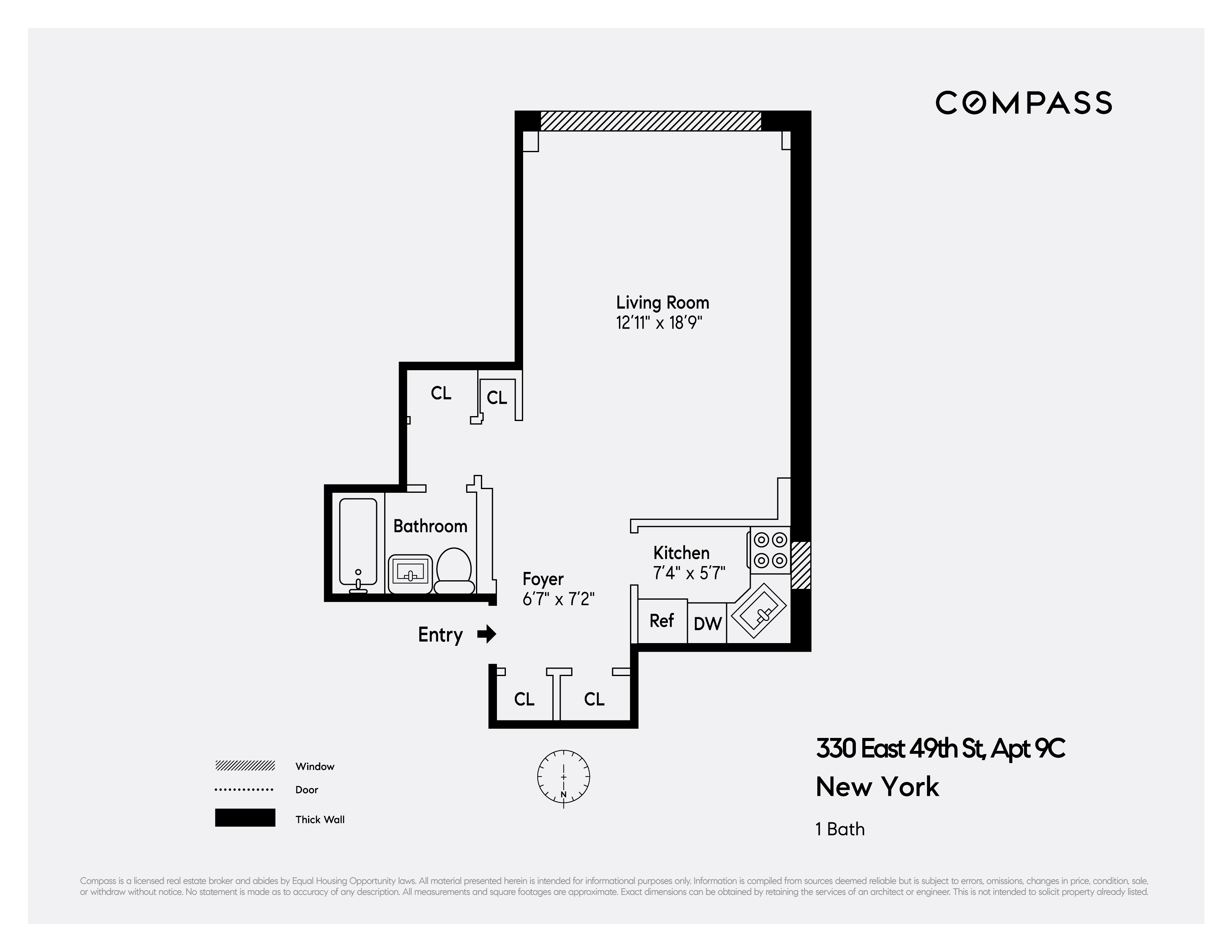 330 East 49th Street, Unit 9C Manhattan, NY 10017 - Photo 13 of 13 a picture of a floor plan