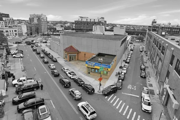 an aerial view of a city