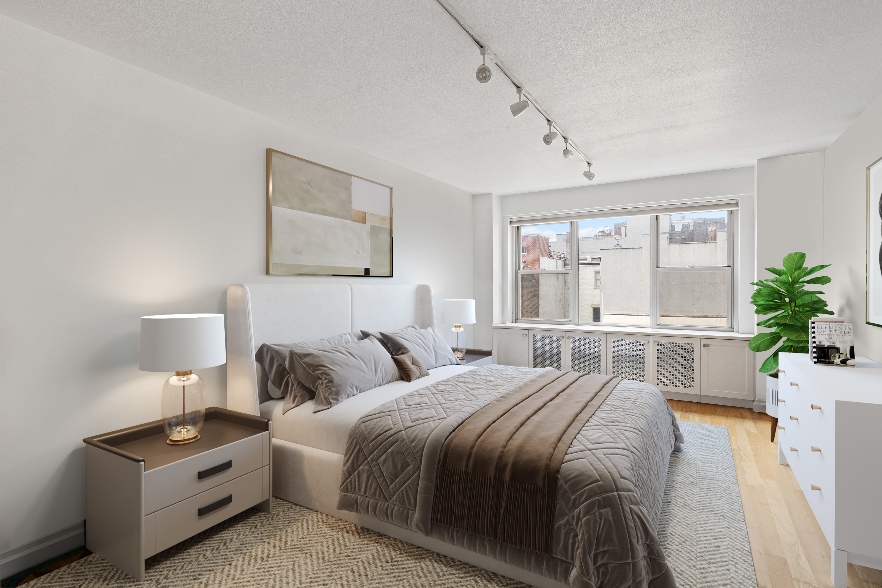 50 East 79th Street, Unit 7B Manhattan, NY 10075 - Photo 7 of 15 a bedroom with a bed and a large window