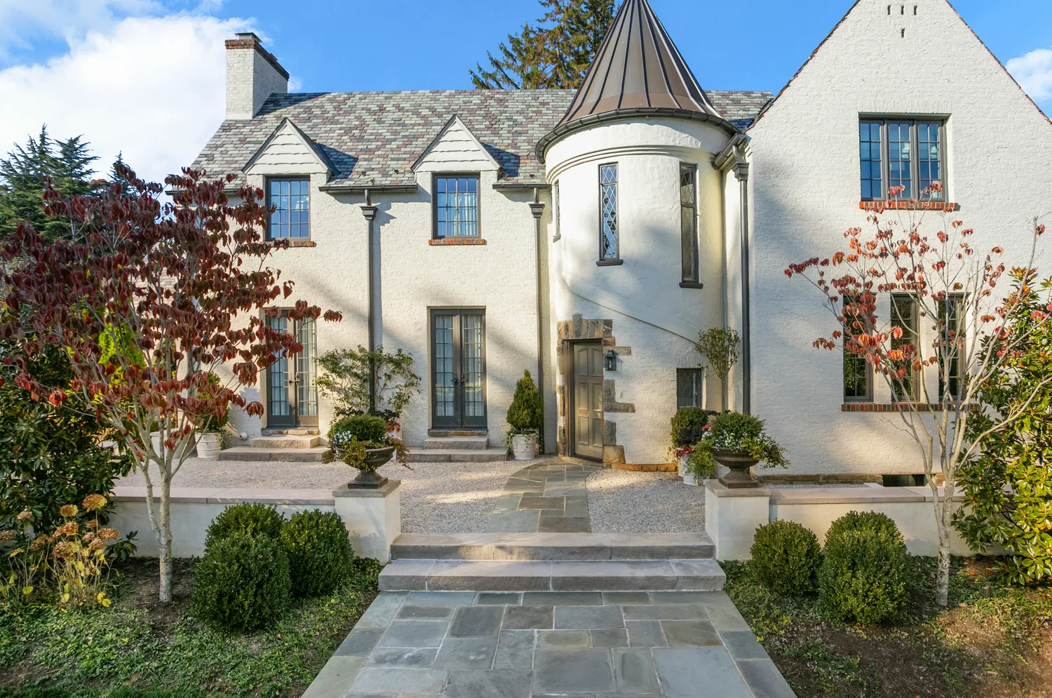 a front view of a house