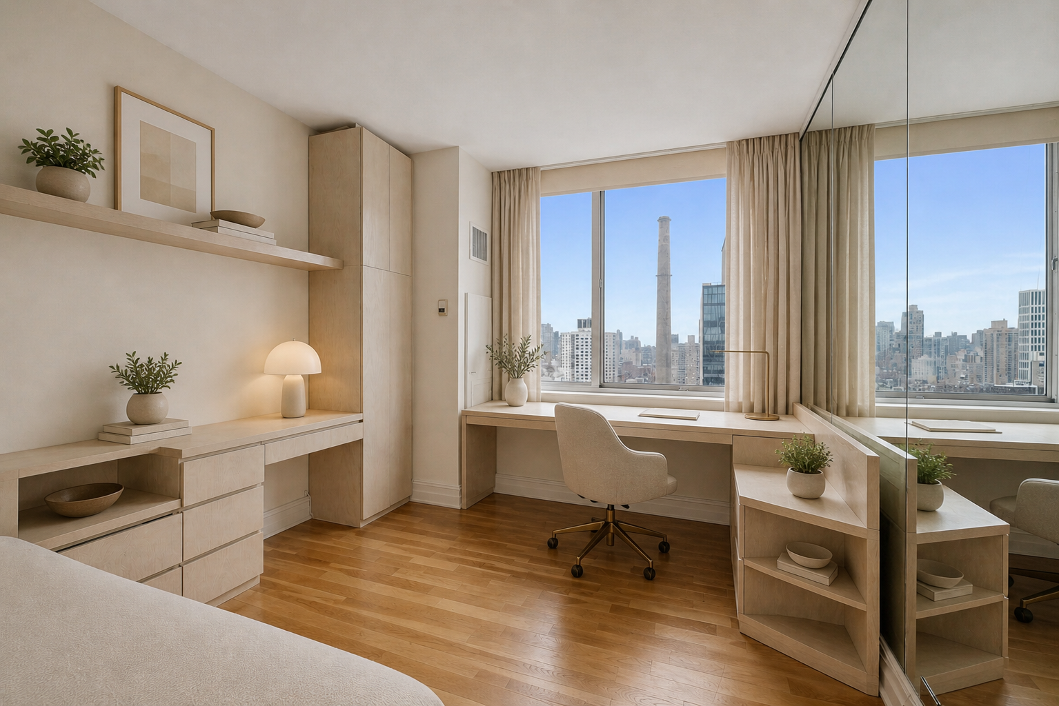 524 East 72nd Street, Unit 31AG Manhattan, NY 10021 - Photo 4 of 17 a view of a kitchen with kitchen island a sink and a large window