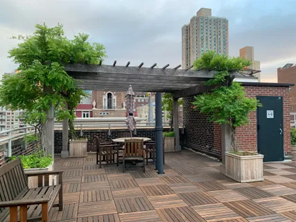 a view of a city with tall buildings