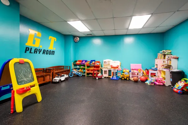 a play room with toys