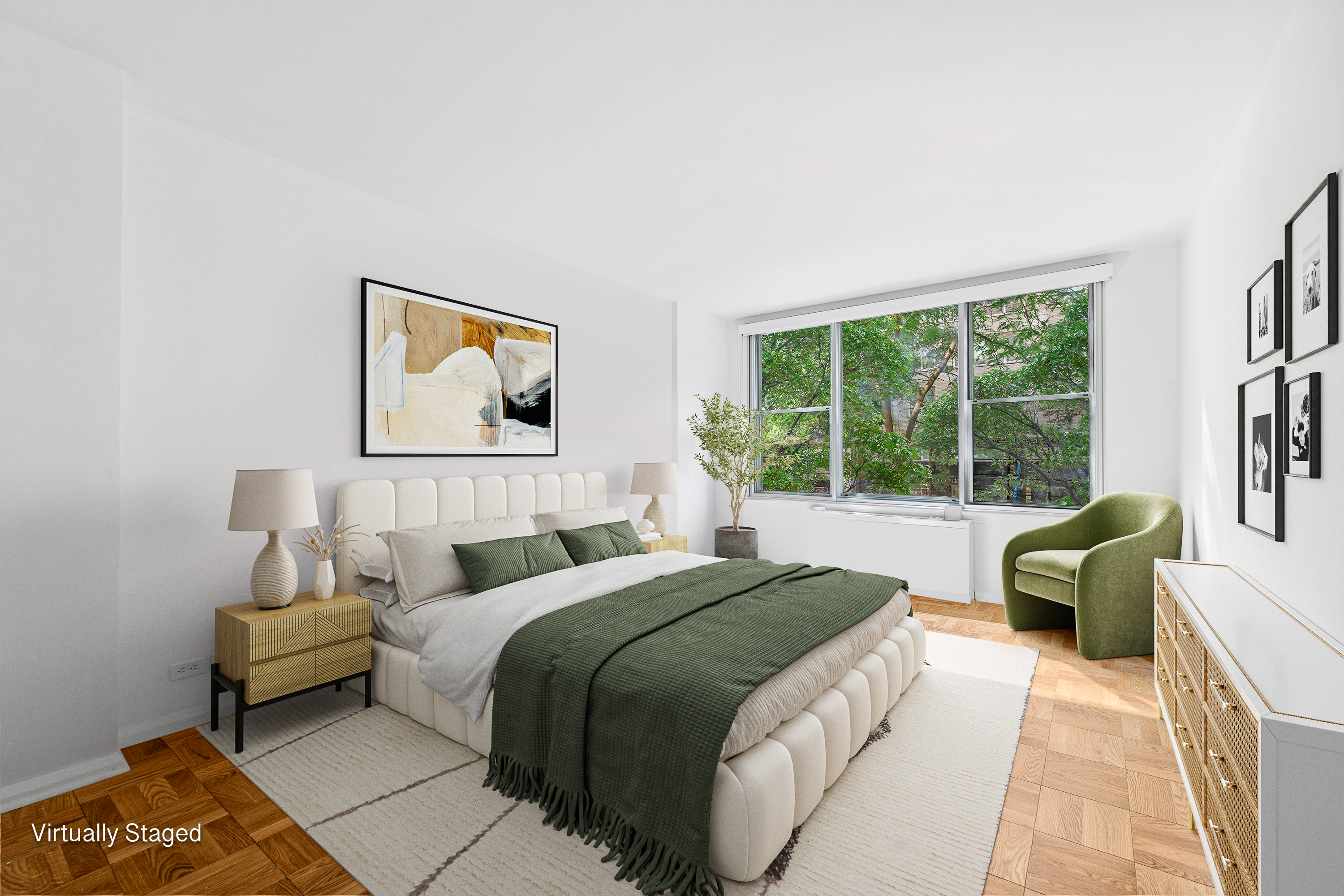 201 East 62nd Street, Unit 2C Manhattan, NY 10065 - Photo 10 of 14 a bedroom with a bed and a large window