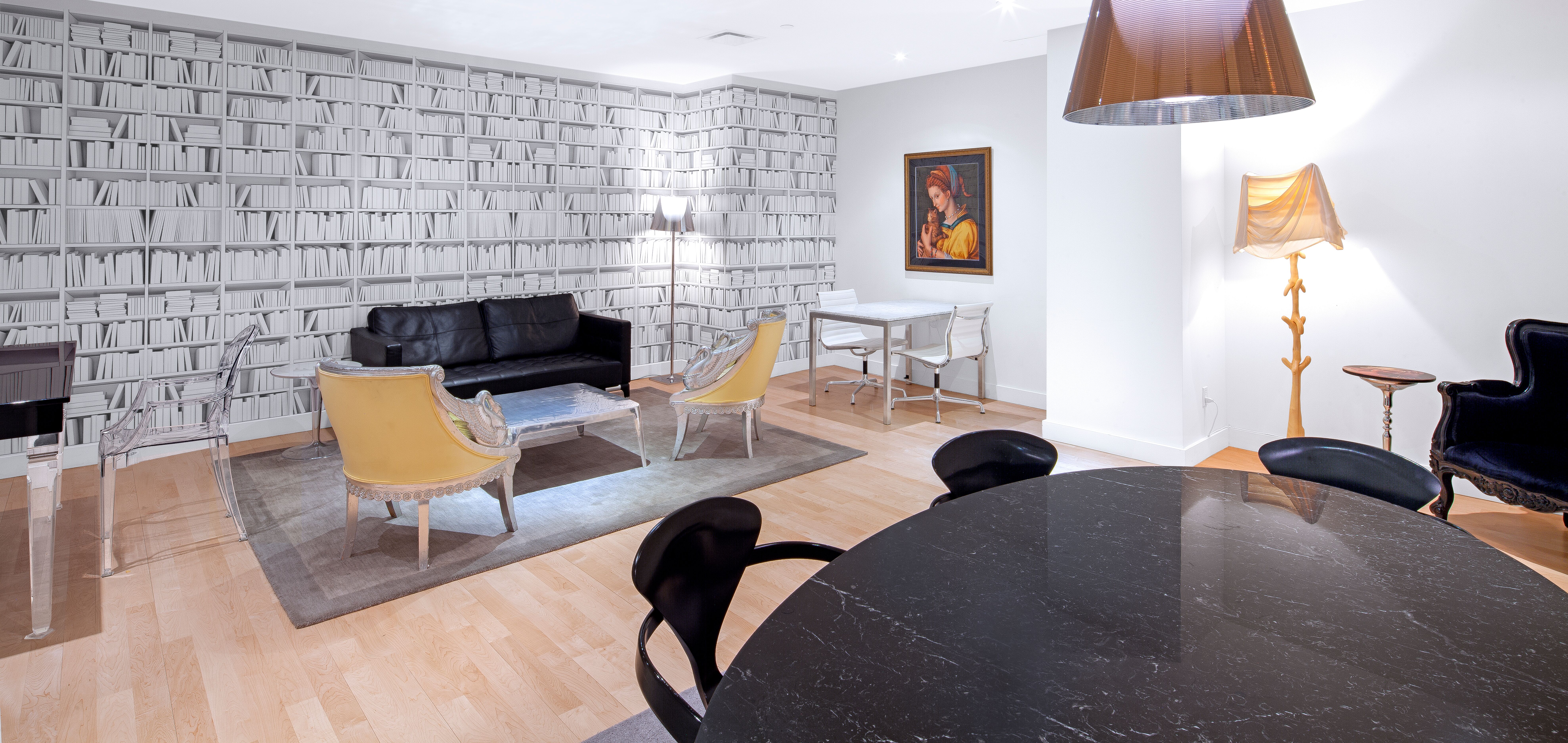 15 Broad Street, Unit 3100 Manhattan, NY 10005 - Photo 22 of 27 a living room with furniture and a fireplace