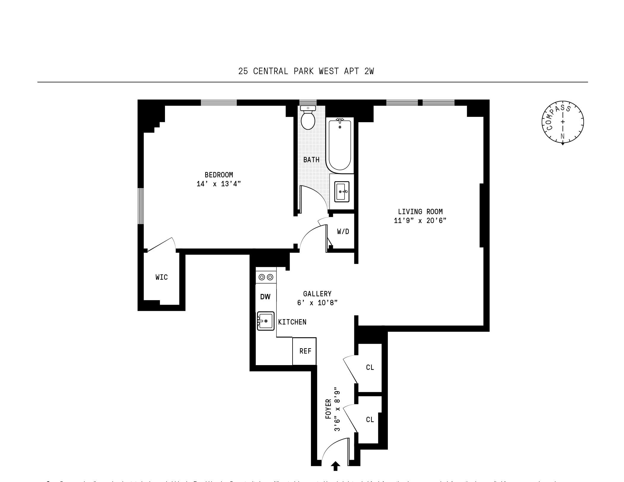 25 Central Park West, Unit 2W Manhattan, NY 10023 - Photo 12 of 12 a picture of a wall with a white wall and a white wall