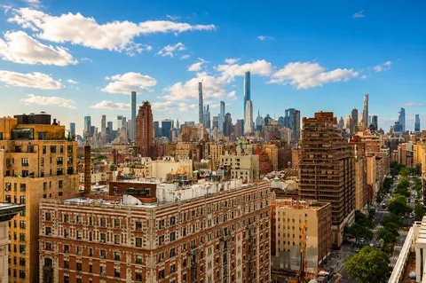 a city view with lot of high rise buildings