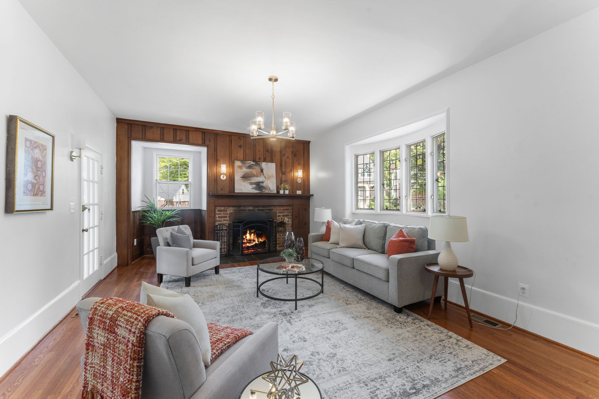 1325 Locust Road Northwest Washington, DC 20012 - Photo 7 of 56 a living room with furniture and a fireplace