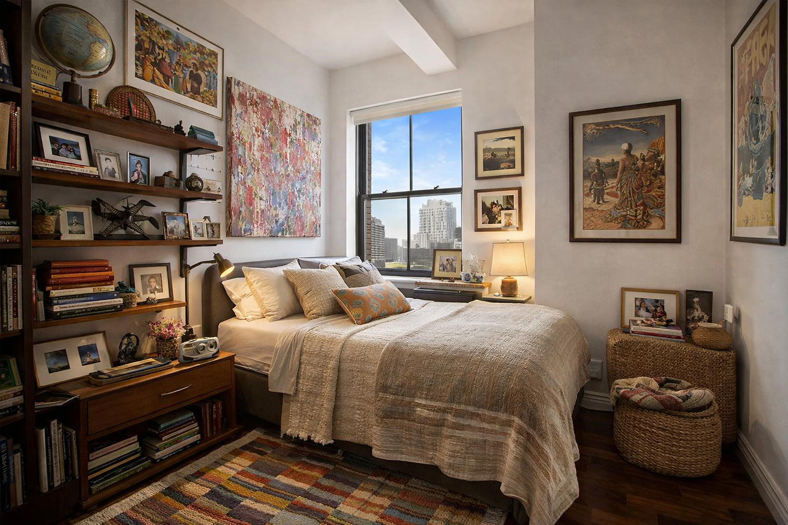 1 Hanson Place, Unit 16H Brooklyn, NY 11243 - Photo 6 of 21 a bedroom with a bed and cabinets