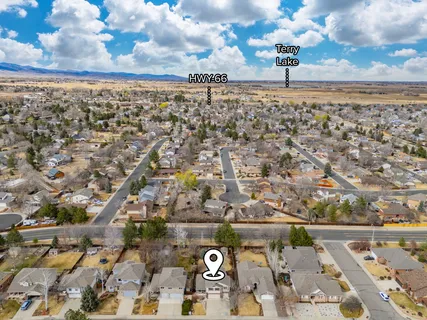an aerial view of a building