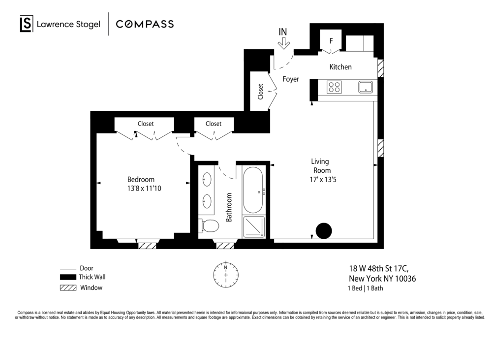 18 West 48th Street, Unit 17C Manhattan, NY 10036 - Photo 5 of 5 a picture of a floor plan