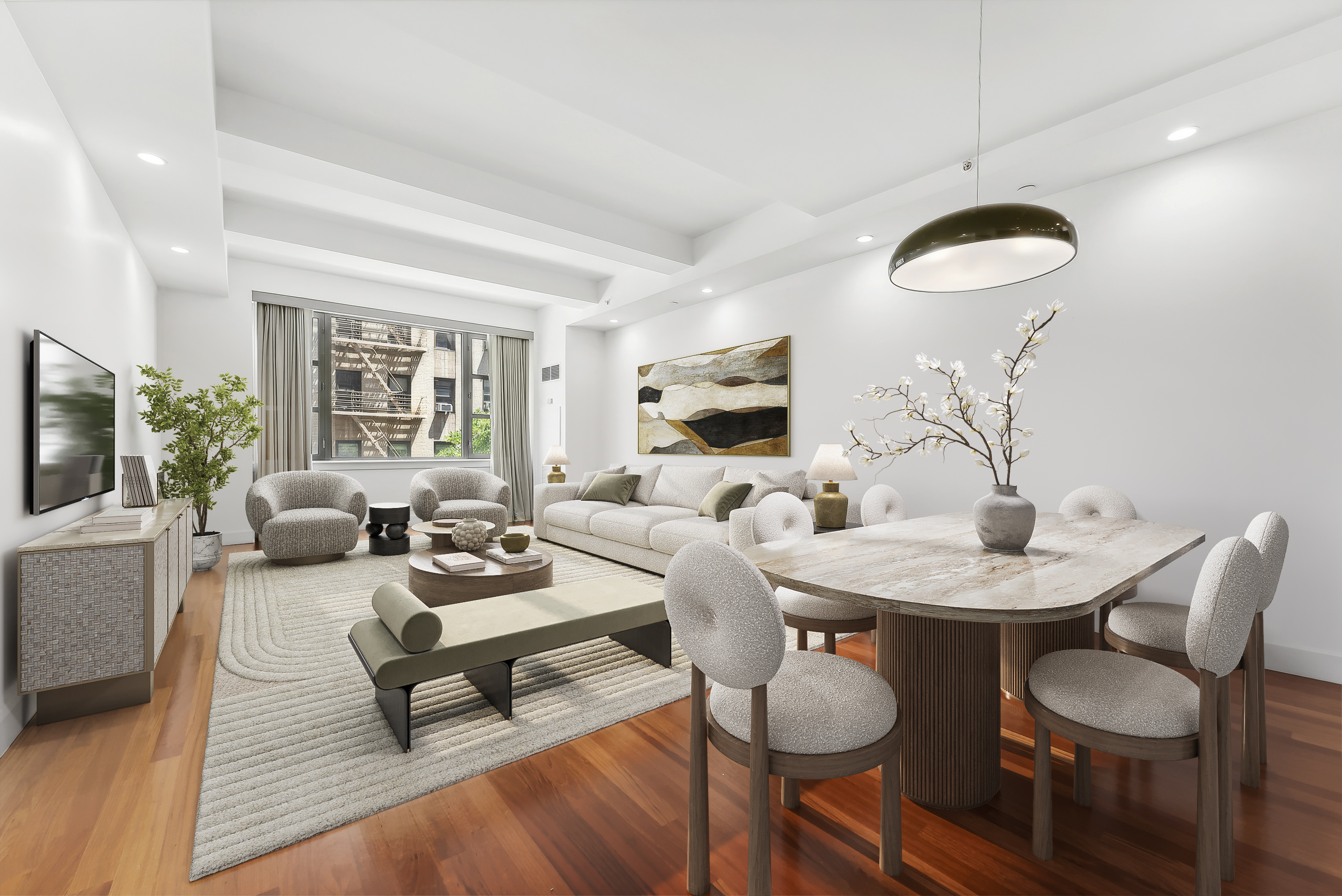 43 West 64th Street, Unit 4D Manhattan, NY 10023 - Photo 1 of 11 a living room with furniture and wooden floor