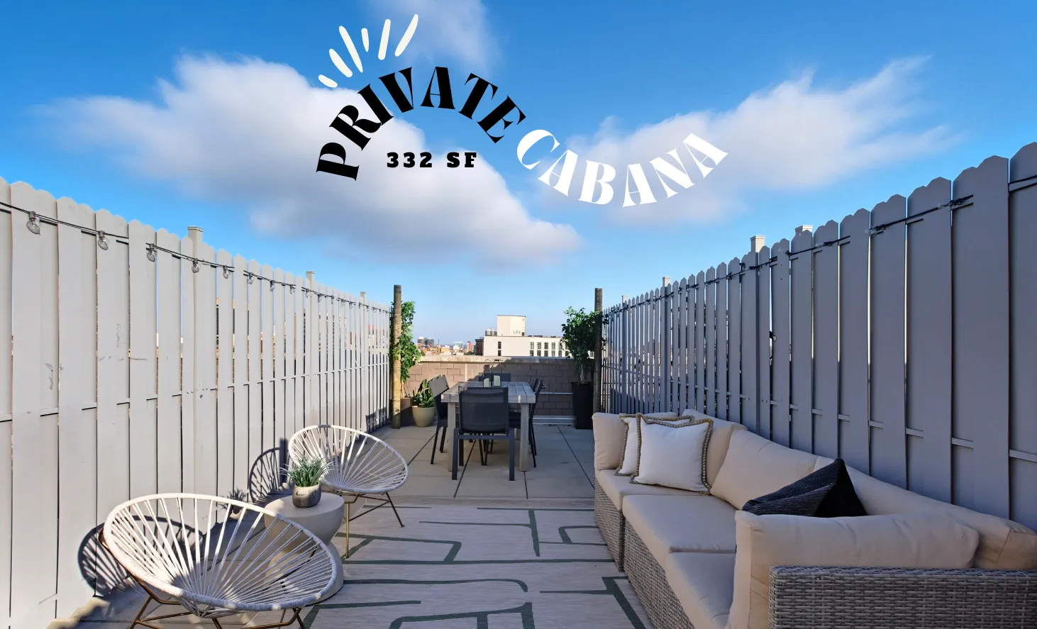 a view of a porch with furniture