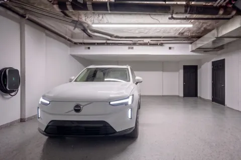 a car parked in garage