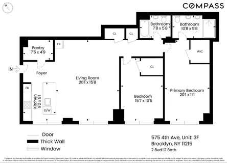 $1,295,000 | 575 4th Avenue, Unit 3F | Park Slope