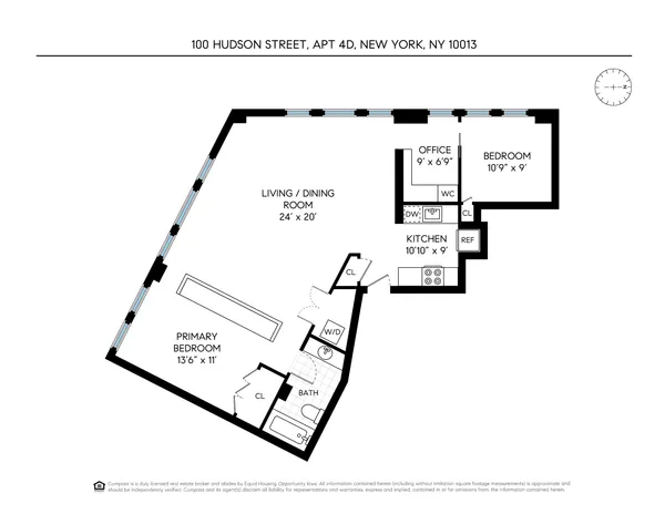 $2,095,000 | 100 Hudson Street, Unit 4D | TriBeCa