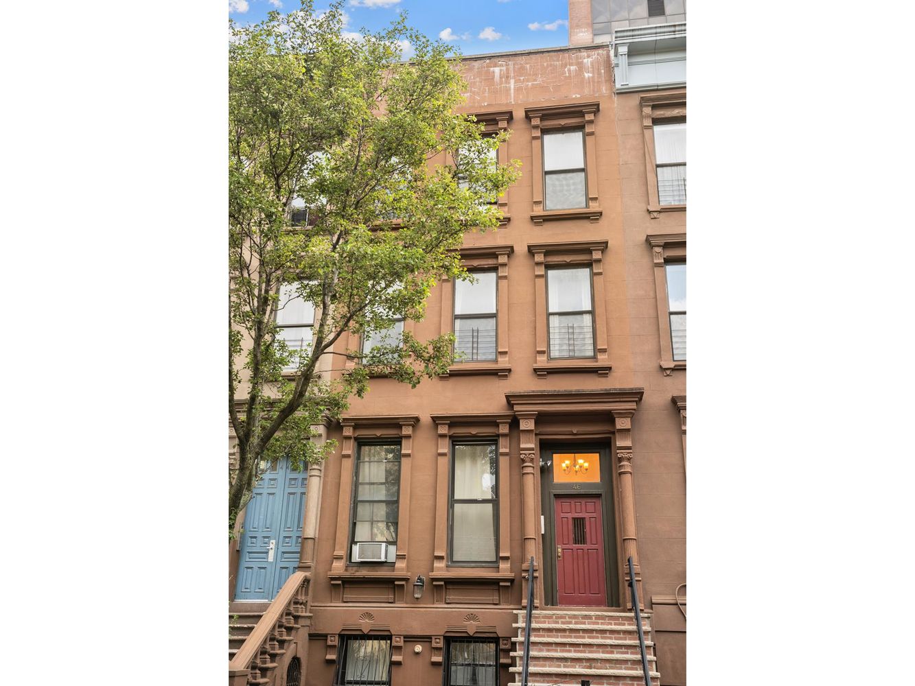 a view of a building with a window