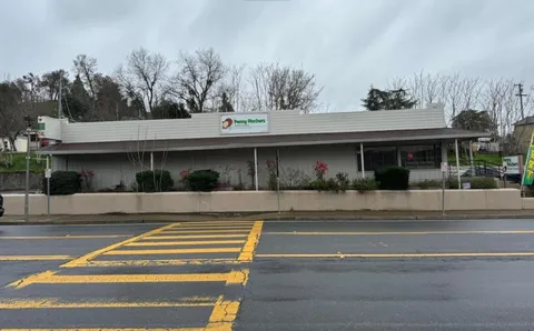 a view of a house in a big yard with plants