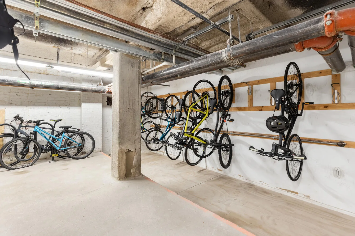 a view of a bike garage