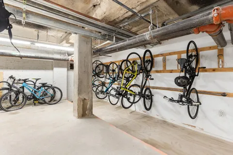a view of a bike garage