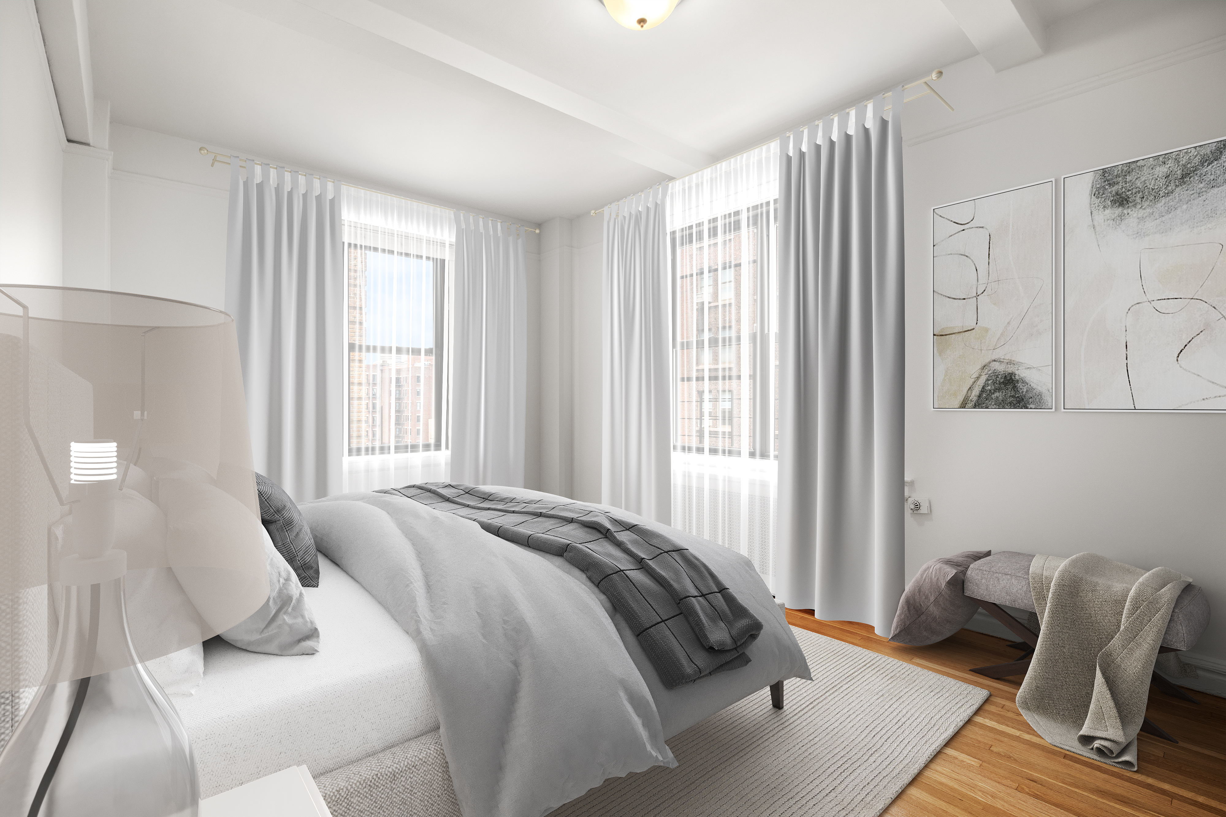 235 West End Avenue, Unit 12H Manhattan, NY 10023 - Photo 7 of 17 a bedroom with a bed and a window