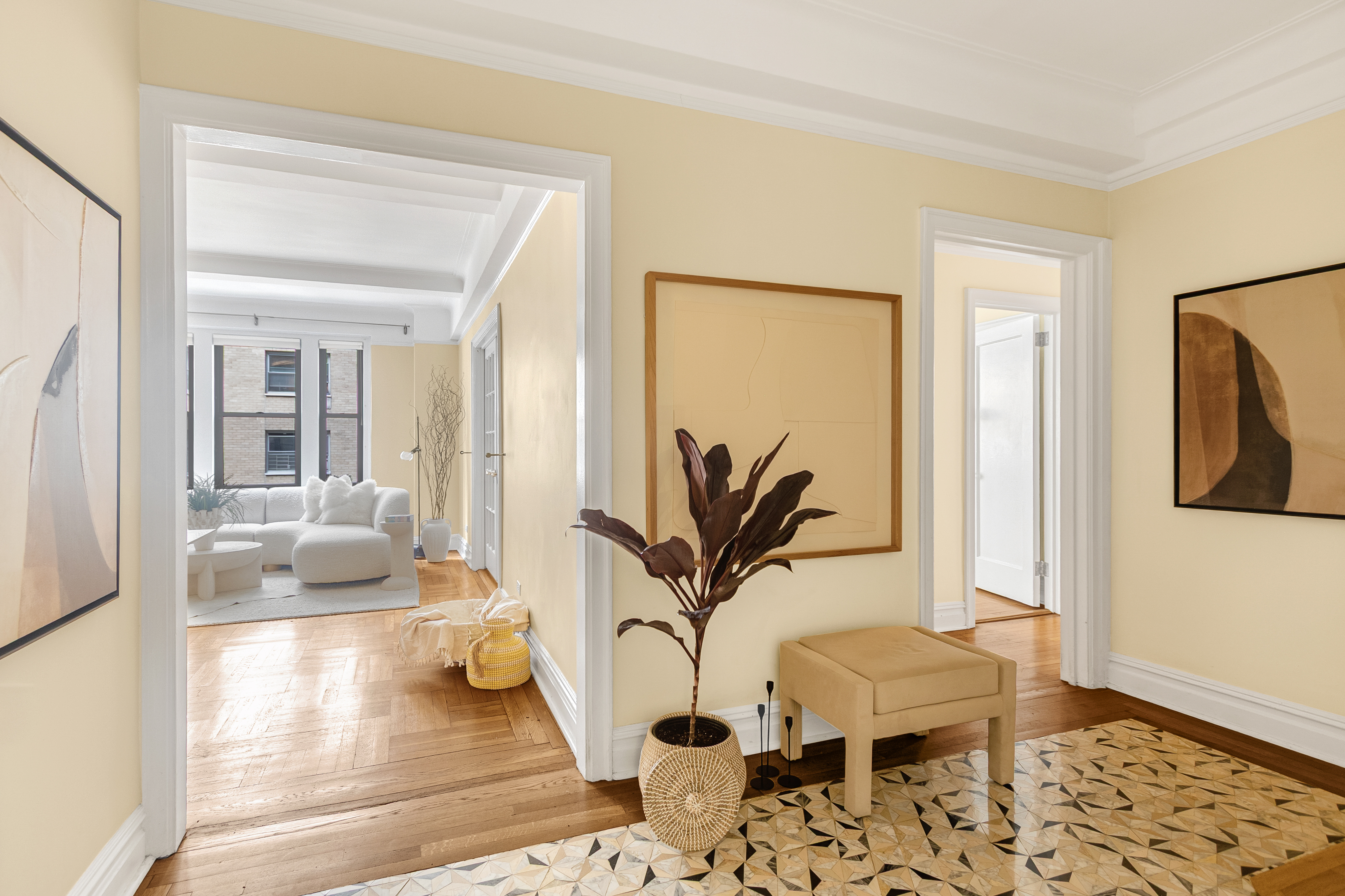 41 West 96th Street, Unit 4C Manhattan, NY 10025 - Photo 7 of 14 a living room with furniture and a window