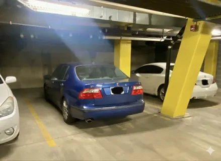a car parked in front of a house