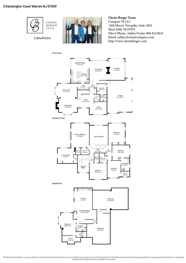 $2,385,000 | 3 Kensington Court, Warren, NJ 07059