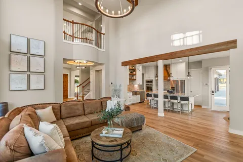 a bathroom with a sink a mirror and a shower