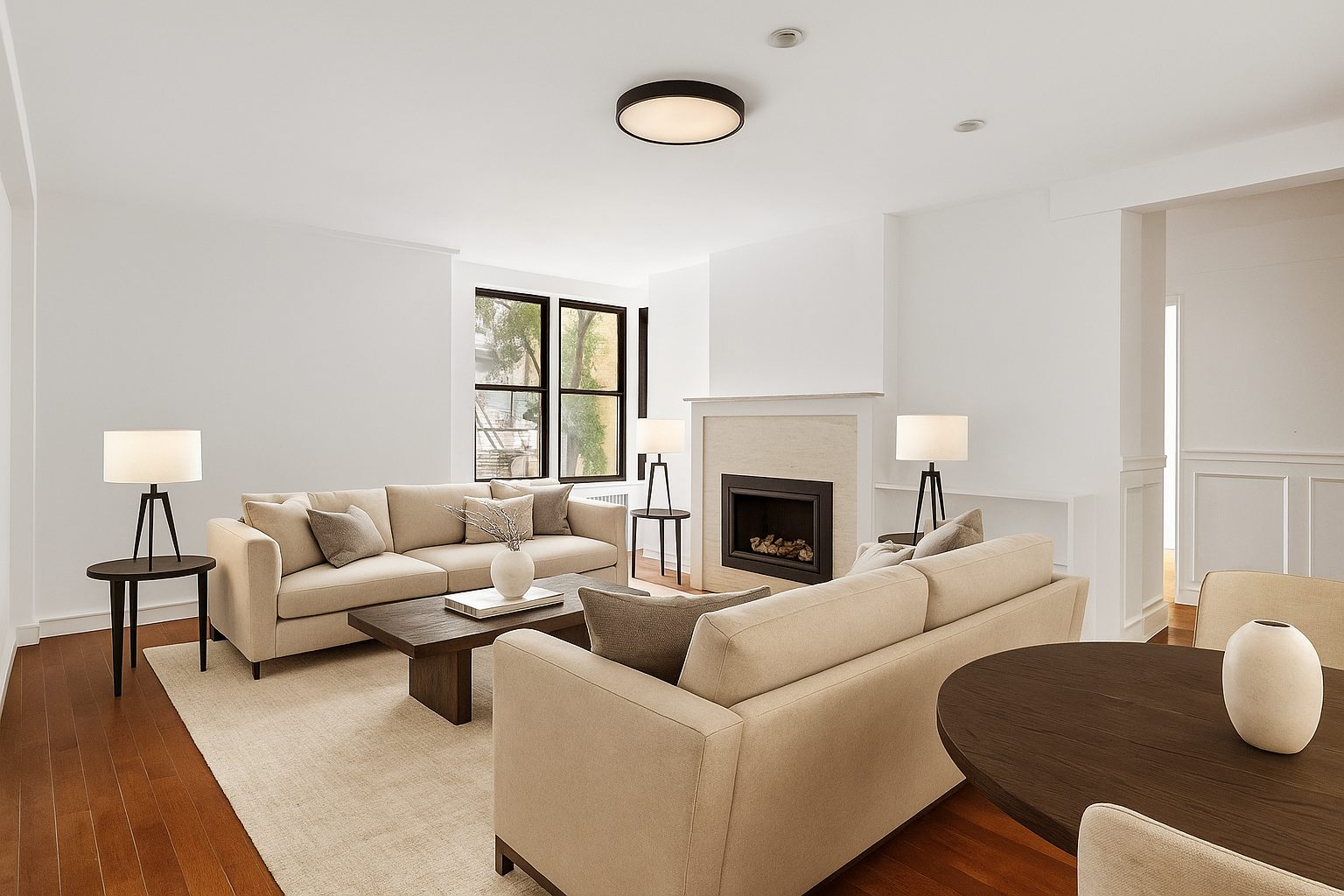 30 East 9th Street, Unit 2II Manhattan, NY 10003 - Photo 3 of 10 a living room with furniture and a fireplace