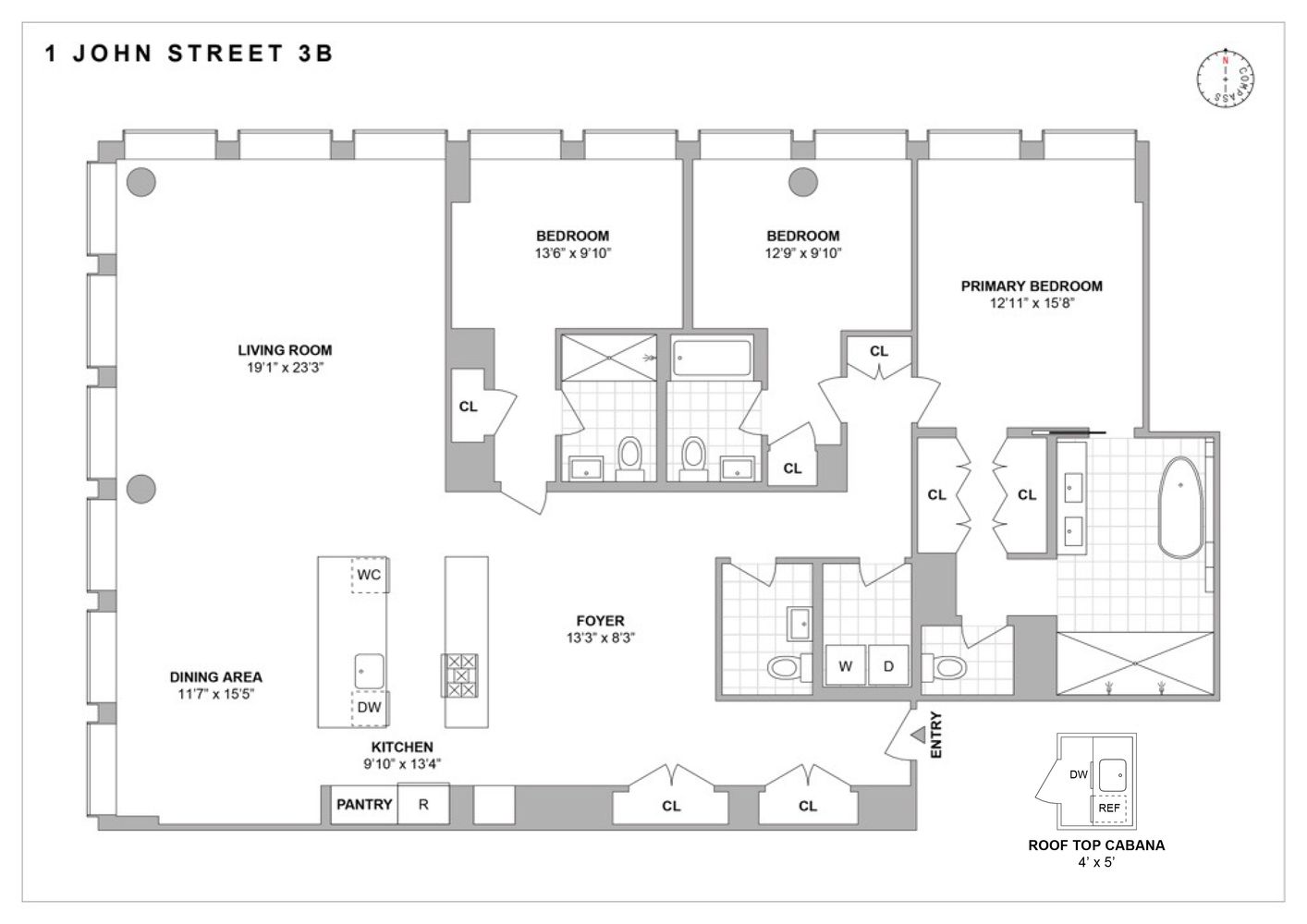 $5,495,000 | 1 John Street, Unit 3B | DUMBO