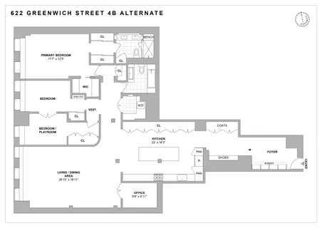 $4,395,000 | 622 Greenwich Street, Unit 4B | West Village
