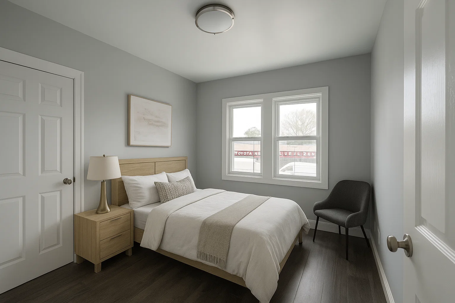 211-45 Jamaica Avenue, Unit 1 Queens, NY 11428 - Photo 4 of 4 a bedroom with a bed and a chair