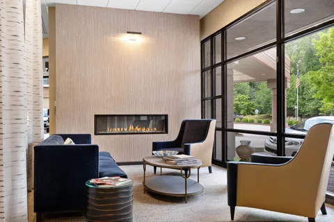 a view of backyard with green space