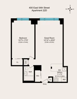 $825,000 | 400 East 54th Street, Unit 22D | Sutton Place