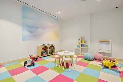 a room with furniture and a table