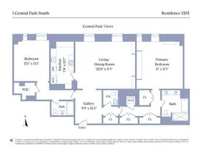 $7,500,000 | 1 Central Park South, Unit 1303 | Central Park South