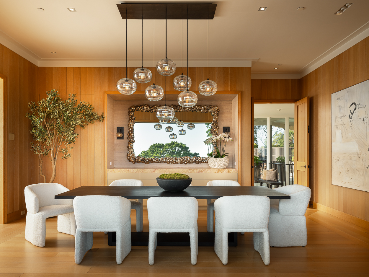 20 Crest Road Belvedere, CA 94920 - Photo 17 of 66 a view of a dining room with furniture and chandelier