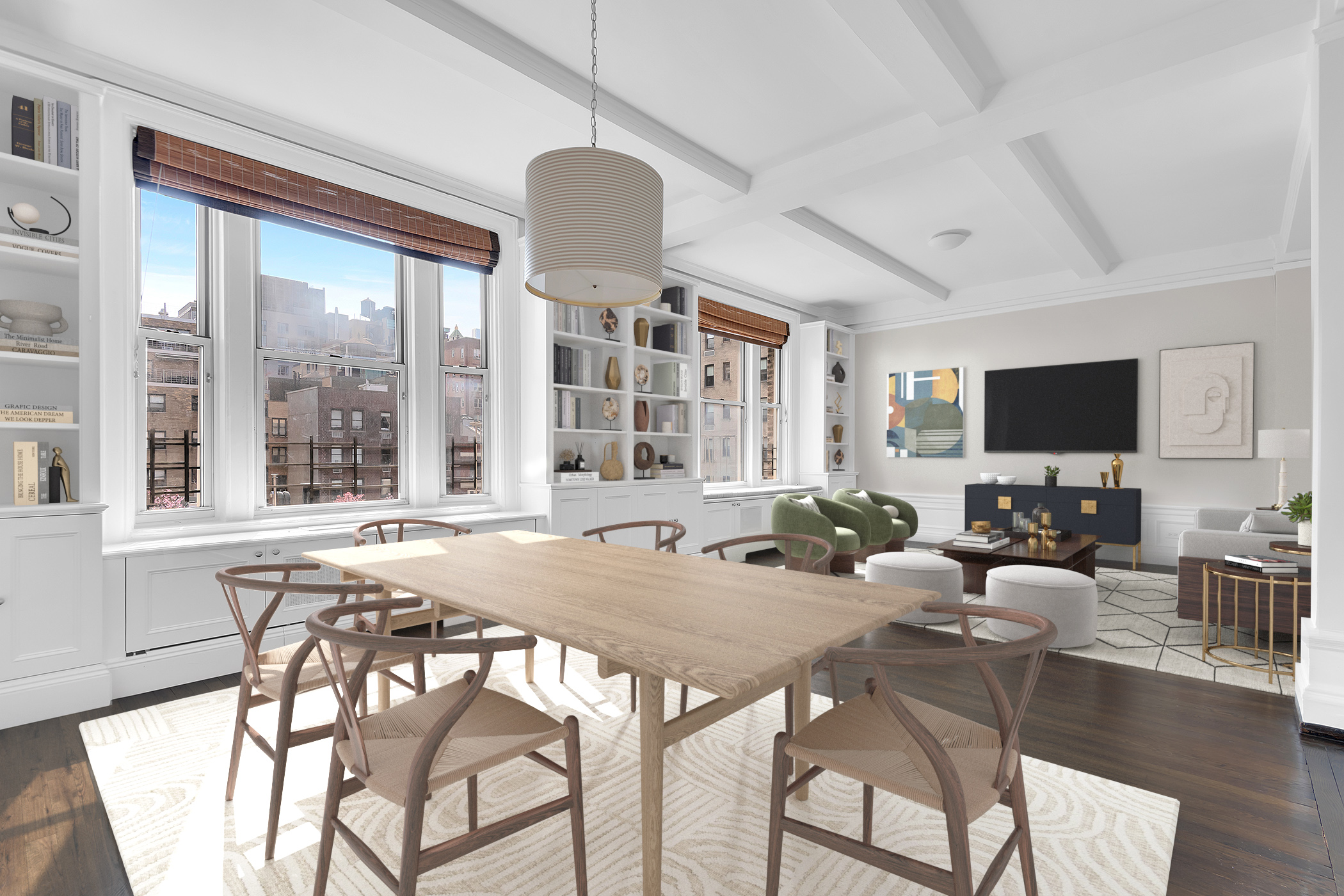 122 East 82nd Street, Unit 8C Manhattan, NY 10028 - Photo 2 of 15 a view of a dining room with furniture window and outside view