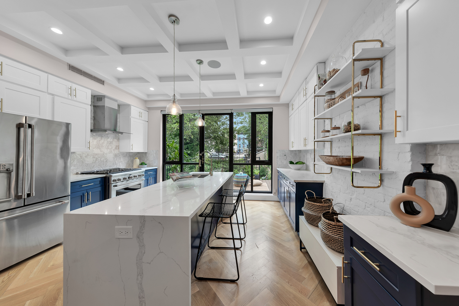 1118 Decatur Street Brooklyn, NY 11207 - Photo 4 of 18 a kitchen with counter top space cabinets and stainless steel appliances
