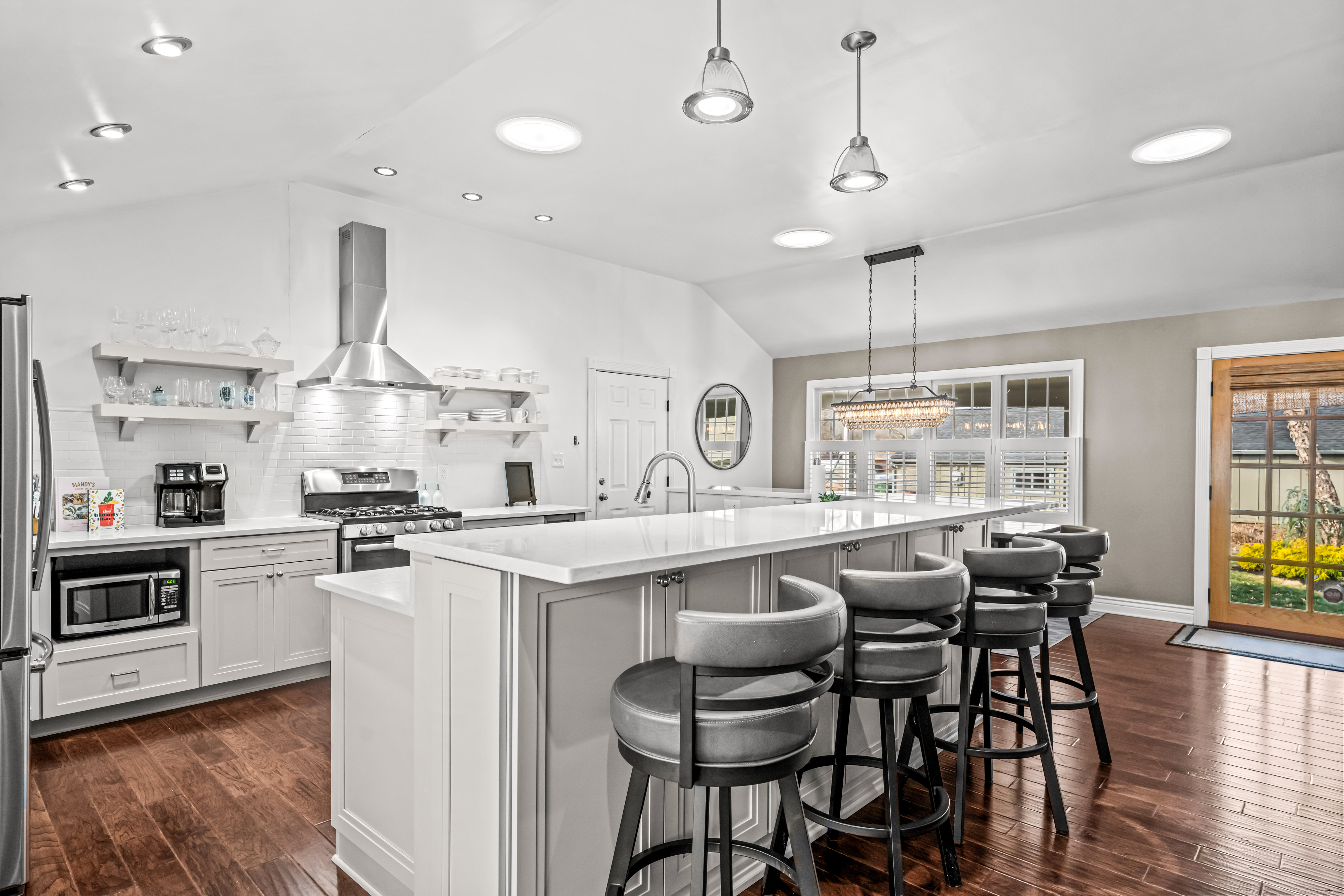430 Pelham Road Cherry Hill, NJ 08034 - Photo 12 of 48 a kitchen with lots of wooden furniture appliances and cabinets