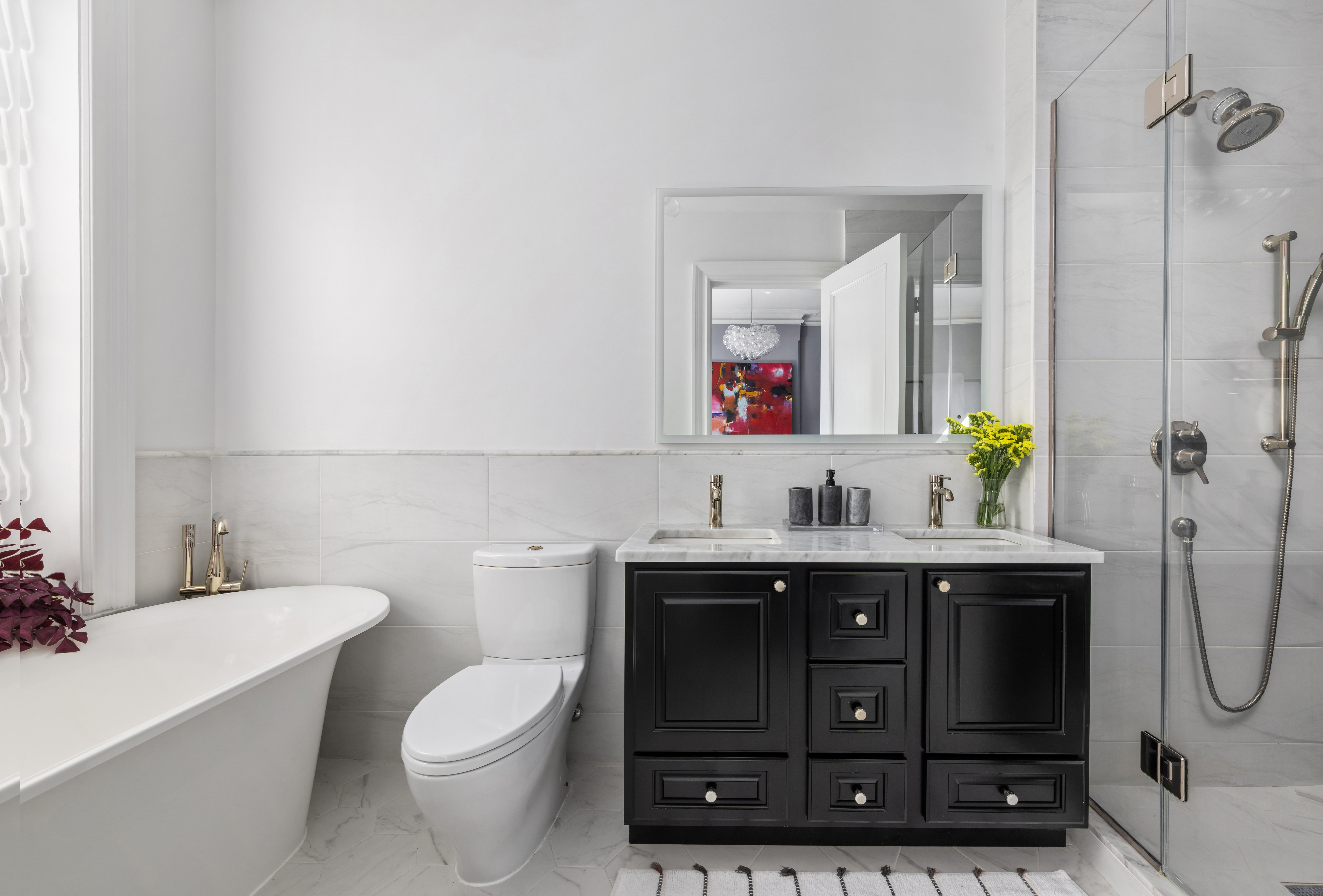 159 6th Avenue, Unit TRIPLEX Brooklyn, NY 11217 - Photo 12 of 19 a bathroom with a sink a toilet and shower