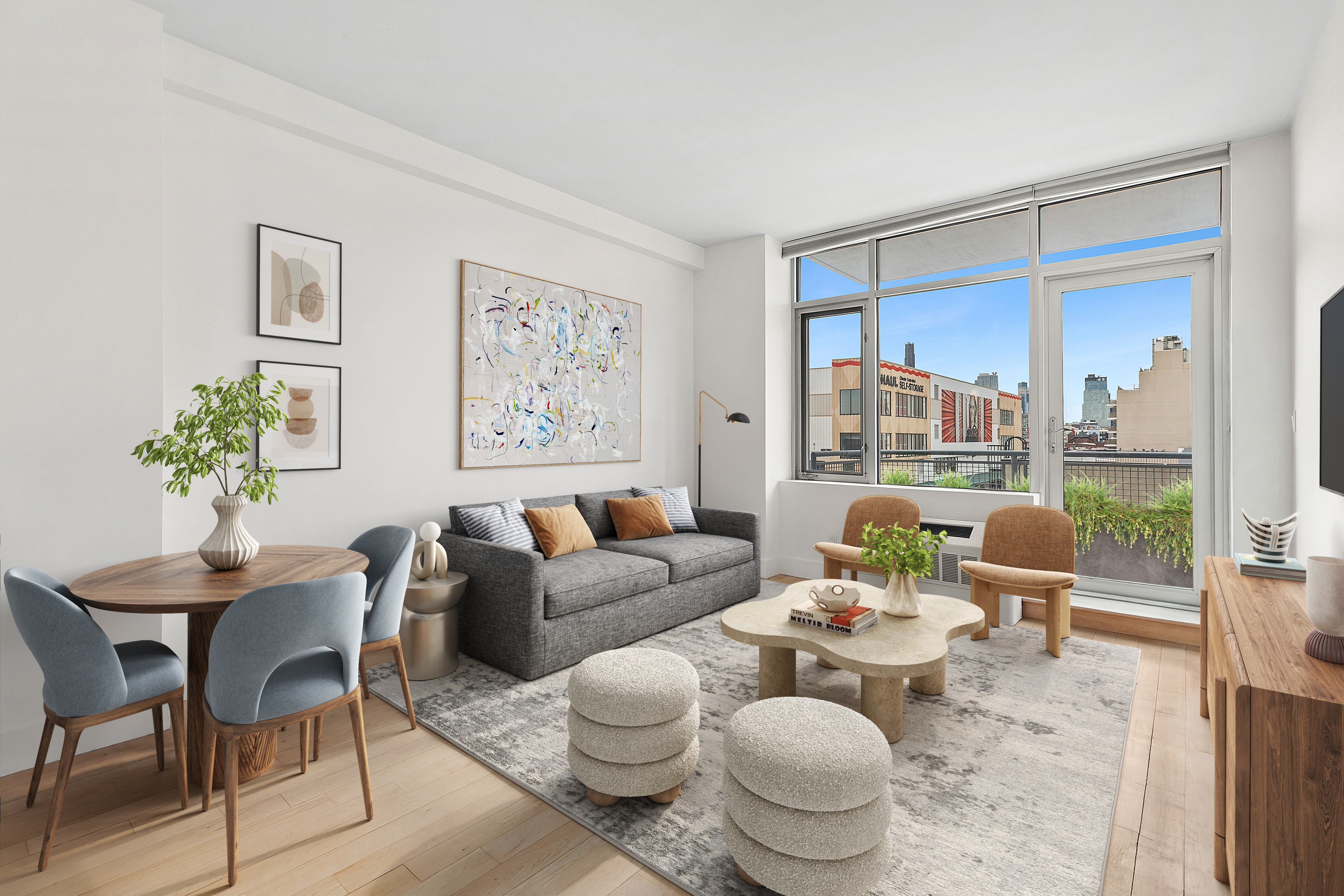 251 7th Street, Unit 4B Brooklyn, NY 11215 - Photo 1 of 13 a living room with furniture and a potted plant
