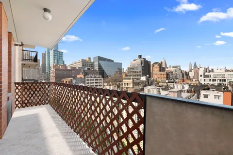 a view of city from a balcony