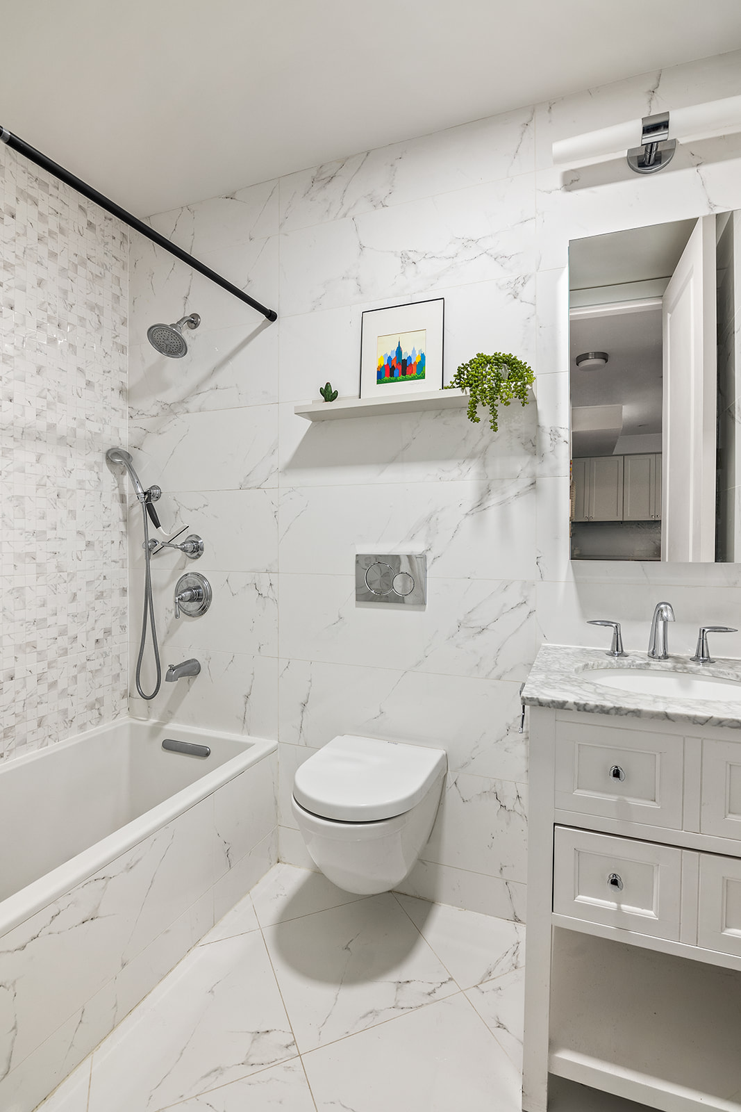 366 Gates Avenue, Unit 3A Brooklyn, NY 11216 - Photo 5 of 8 a bathroom with a sink toilet and shower