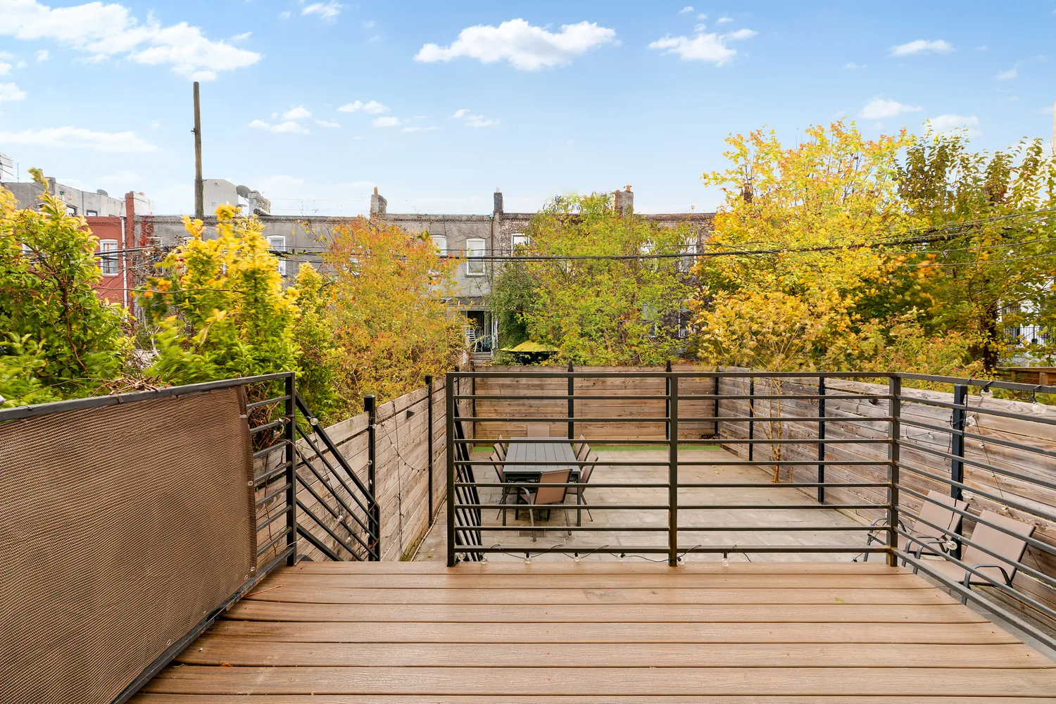 a view of a balcony with an ocean view